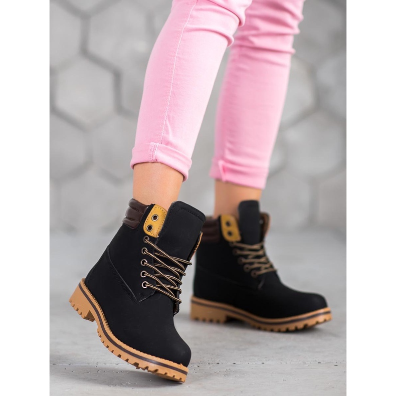 SHELOVET Lämpimät vaelluskengät lavalla musta 2