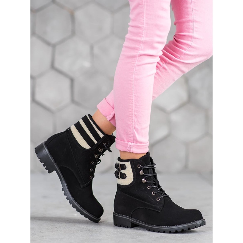 SDS Tekstiililäppärit lampaannahkaa musta 1