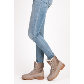 SHELOVET Tyylikkäitä ansastajia lampaannahalla harmaa 2