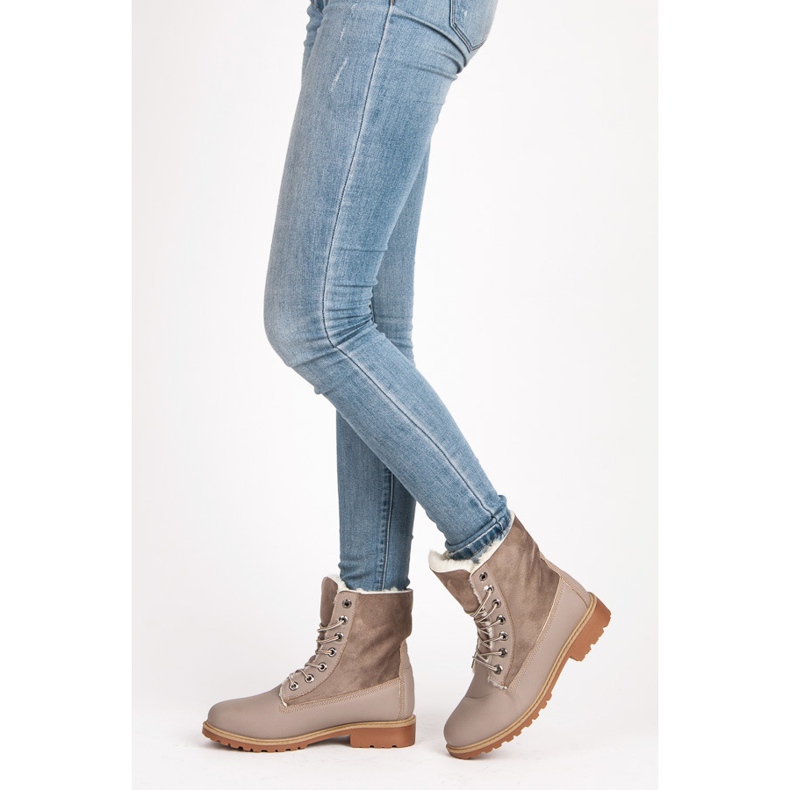 SHELOVET Tyylikkäitä ansastajia lampaannahalla harmaa 2