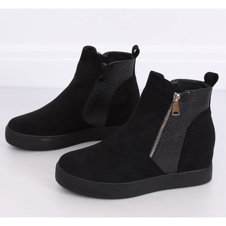 Musta RQ235 Mustat saappaat piilotetulla kiilalla 2