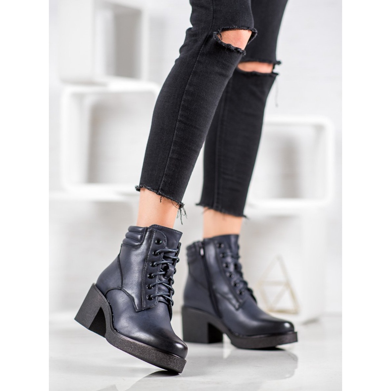 Super Mode Mukavat eko-nahkaiset saappaat sininen 2