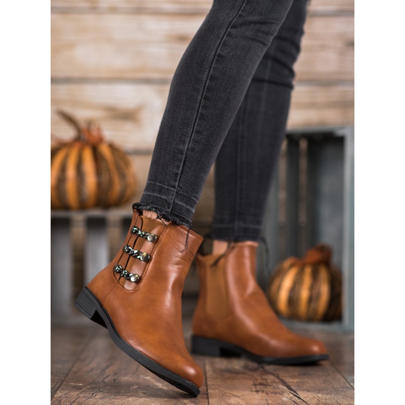 SHELOVET Tyylikkäät Chelsea -saappaat ruskea 1