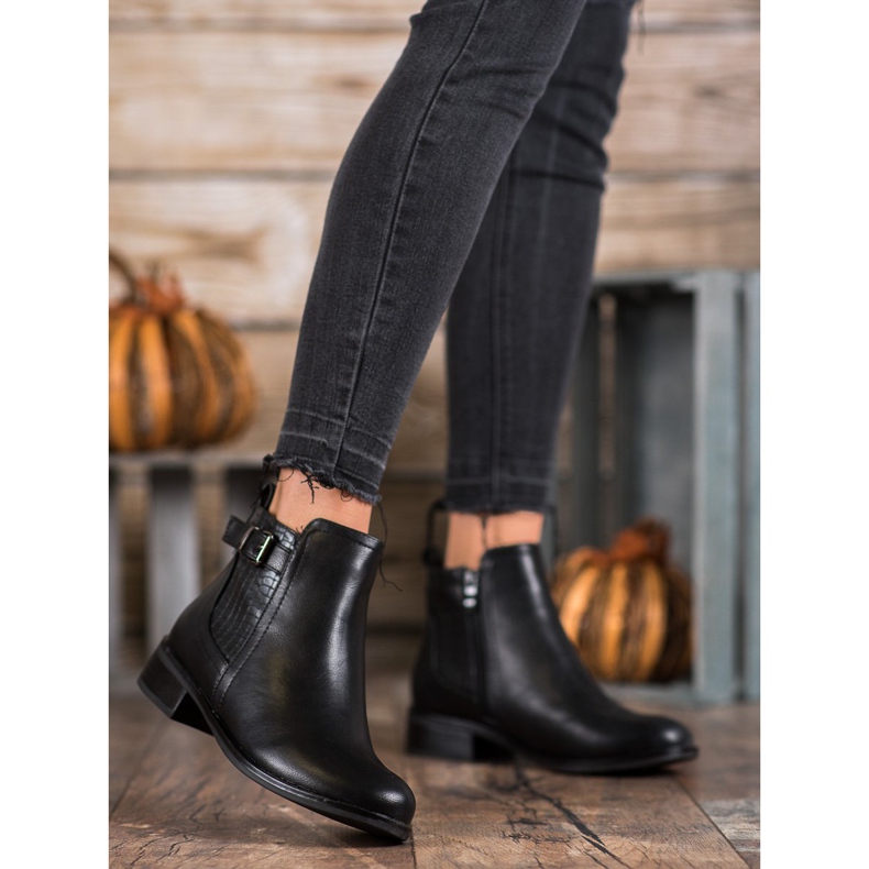 Nio Nio Muodikkaat saappaat soljella musta 2