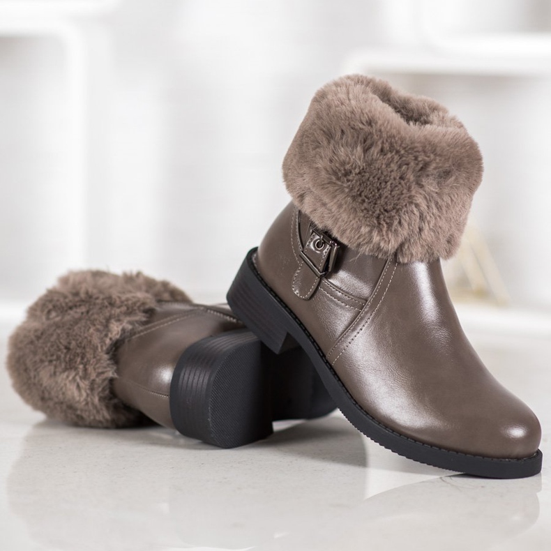 SHELOVET Työntekijät turkiksella ruskea 1