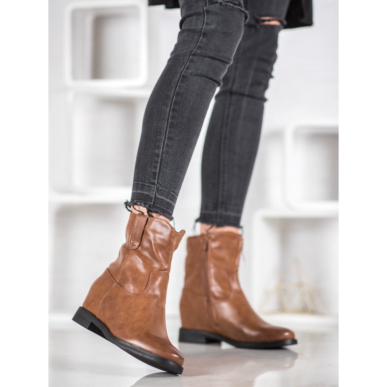 Ideal Shoes Cowboy -saappaat Eco -nahalla ruskea 2