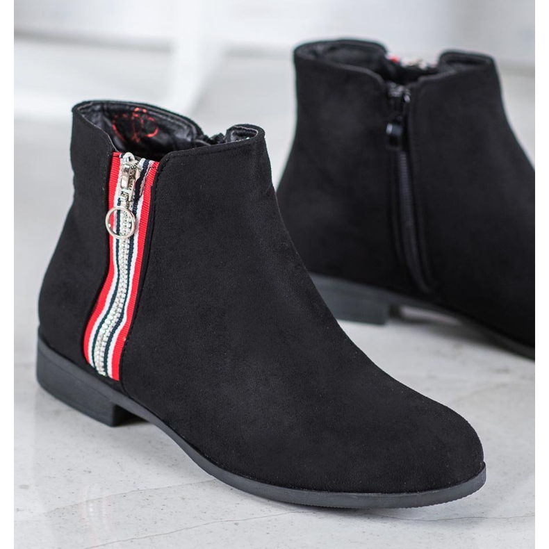 SHELOVET Lämmin saappaat vetoketjulla musta 1