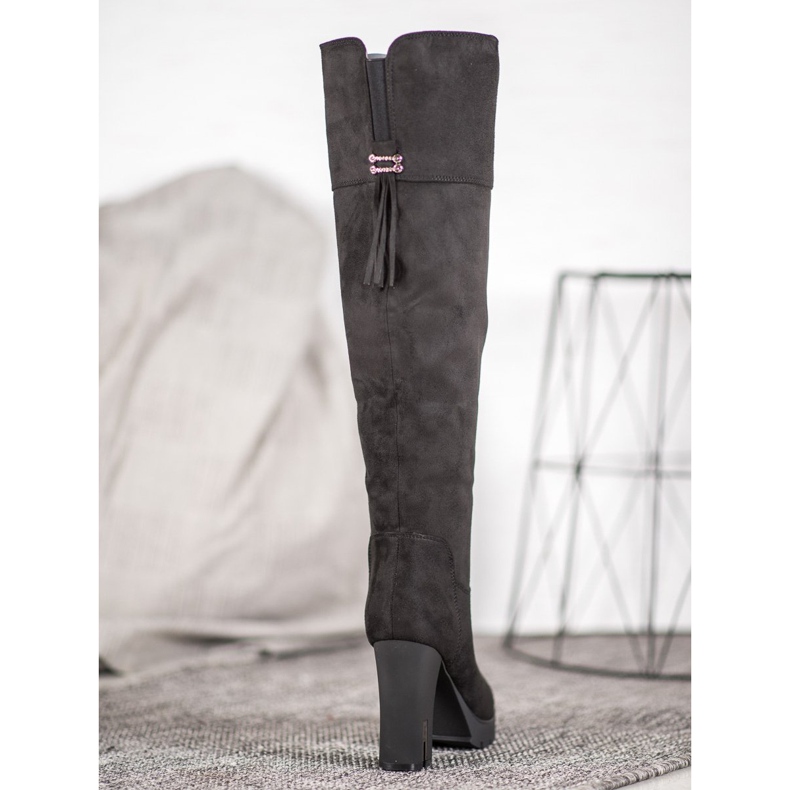 Evento Suede Platform Saappaat musta 2