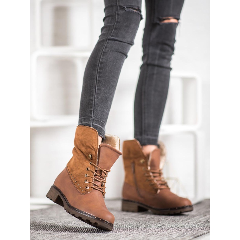 SHELOVET Ruskeat saappaat lampaannahkaa 1