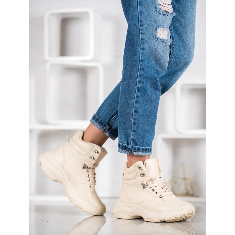 Ideal Shoes Eco -nahkaiset lenkkarit ruskea 2