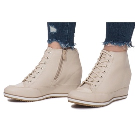 Beige Wedge lenkkarit Capucine -vetoketjulla 1