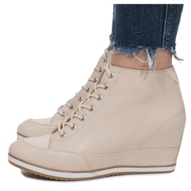 Beige Wedge lenkkarit Capucine -vetoketjulla 2