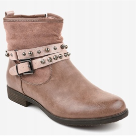 Vaaleanpunaiset litteät eristetyt saappaat 1049-PA vaaleanpunainen 1