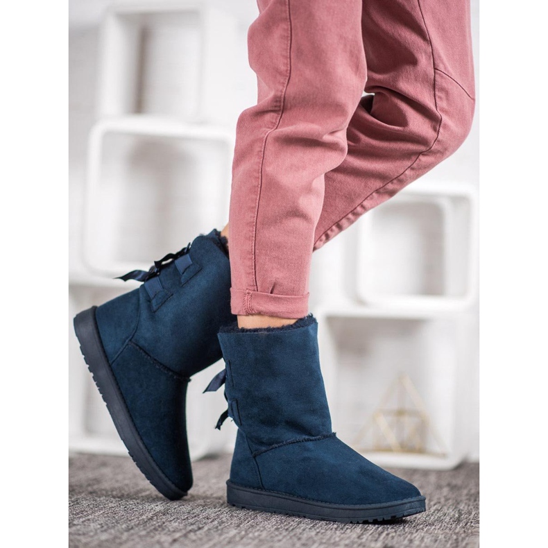 Haver Lämpimät lumisaappaat jousilla sininen 1