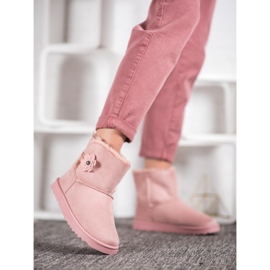 SHELOVET Mukluki kukalla vaaleanpunainen 1