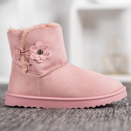 SHELOVET Mukluki kukalla vaaleanpunainen 2