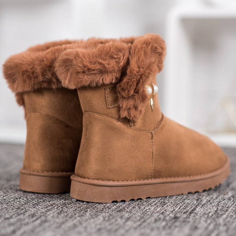 SHELOVET Lumisaappaat helmillä ruskea 2