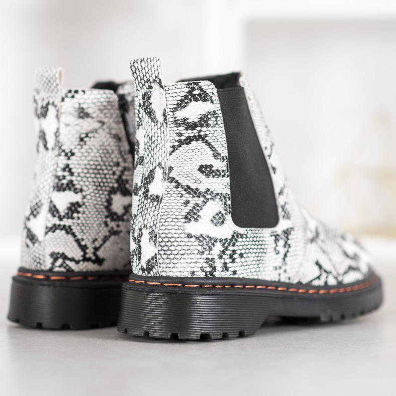 SHELOVET Chelsean saappaat alustalla valkoinen musta 2