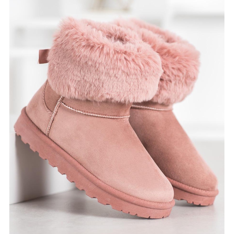 SHELOVET Mukluki turkisten kanssa vaaleanpunainen 2