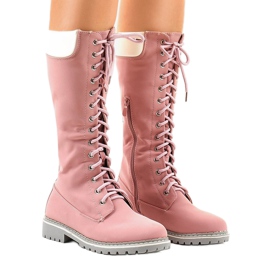 Vaaleanpunaiset eristetyt saappaat PE106 vaaleanpunainen 1