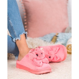 SHELOVET Tossut, joissa rusetti vaaleanpunainen 1