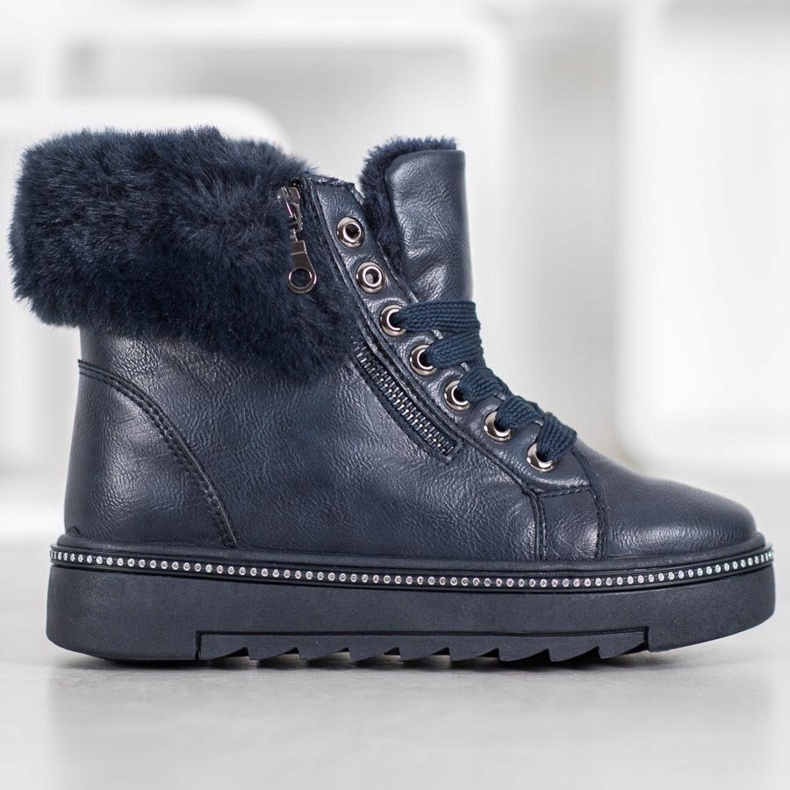 SHELOVET Siniset saappaat turkiksella sininen 2