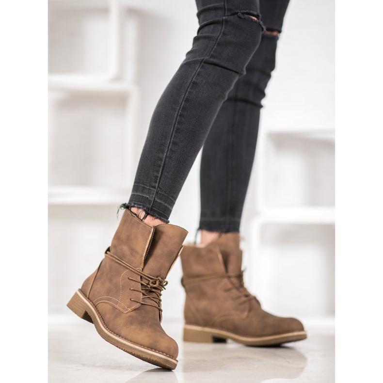 SDS Sidotut saapikkaat rullattavalla varrella ruskea 2