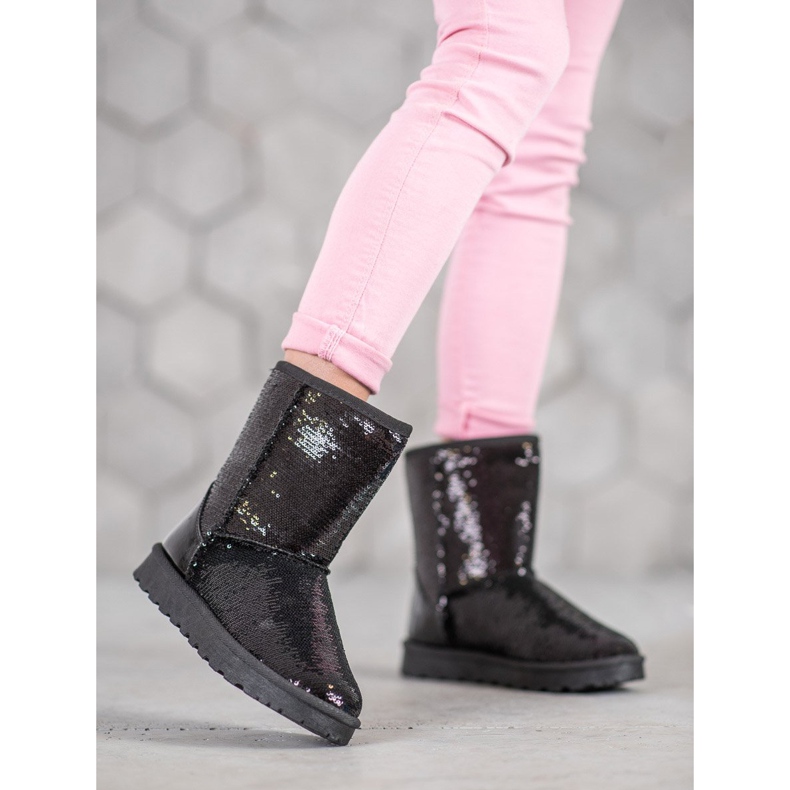 SHELOVET Mukluki paljeteilla musta 2