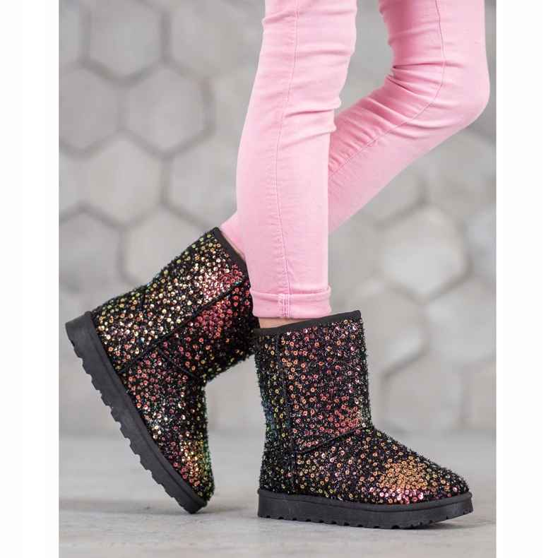 SHELOVET Lämmin Mukluki paljeteilla musta 2