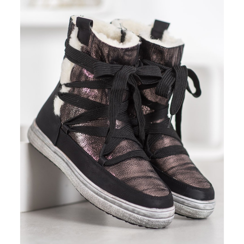 SDS Lämpimät lumisaappaat ruskea musta 1