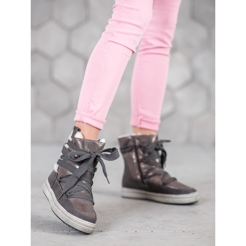 SDS Lämpimät lumisaappaat harmaa 1