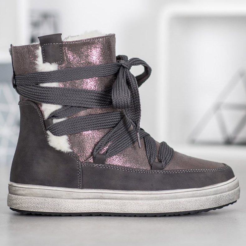 SDS Lämpimät lumisaappaat harmaa 2