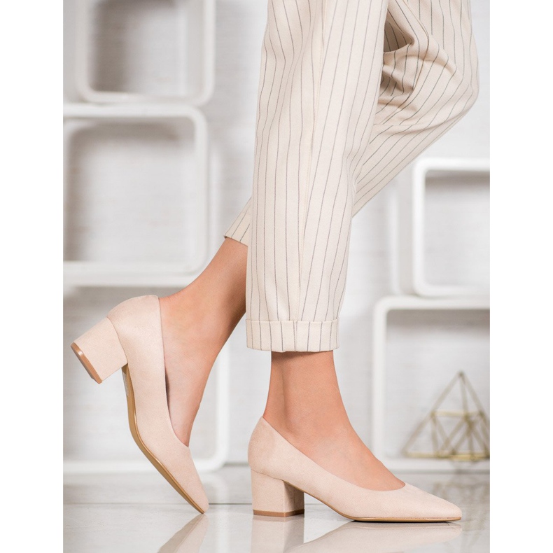 Ideal Shoes Mokkanahkaiset korkokengät ruskea 2