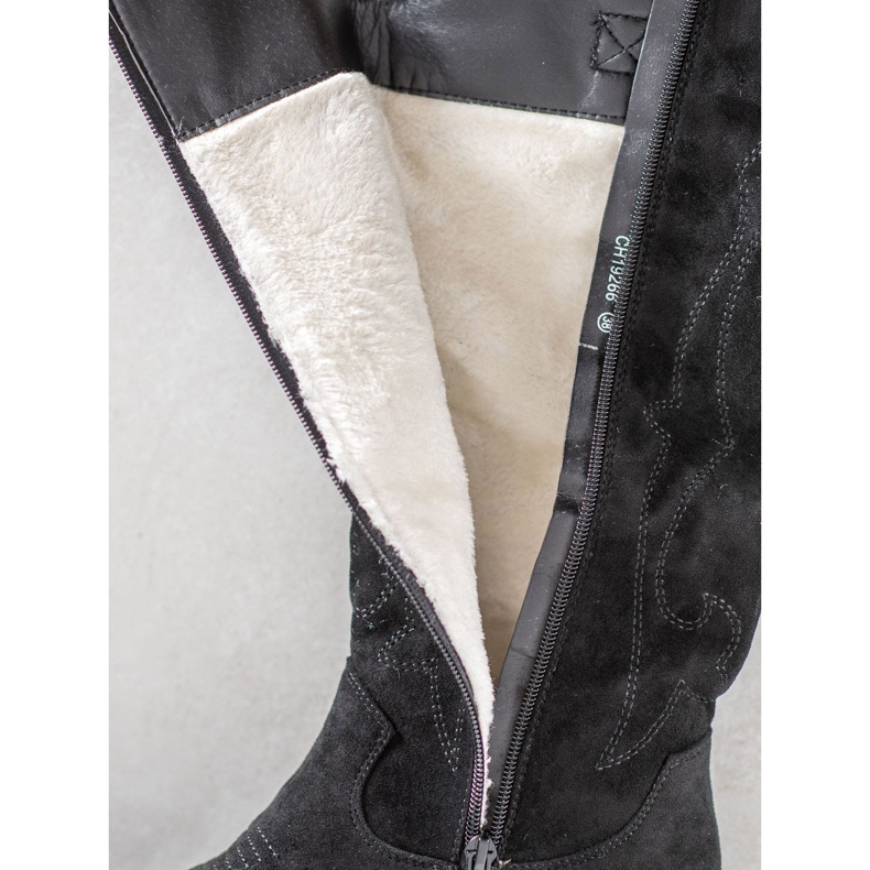 Abloom Mokkanahkaiset cowboy -saappaat musta 1