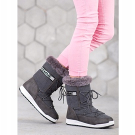 Small Swan Muodikkaat nauhoitetut lumisaappaat harmaa 1