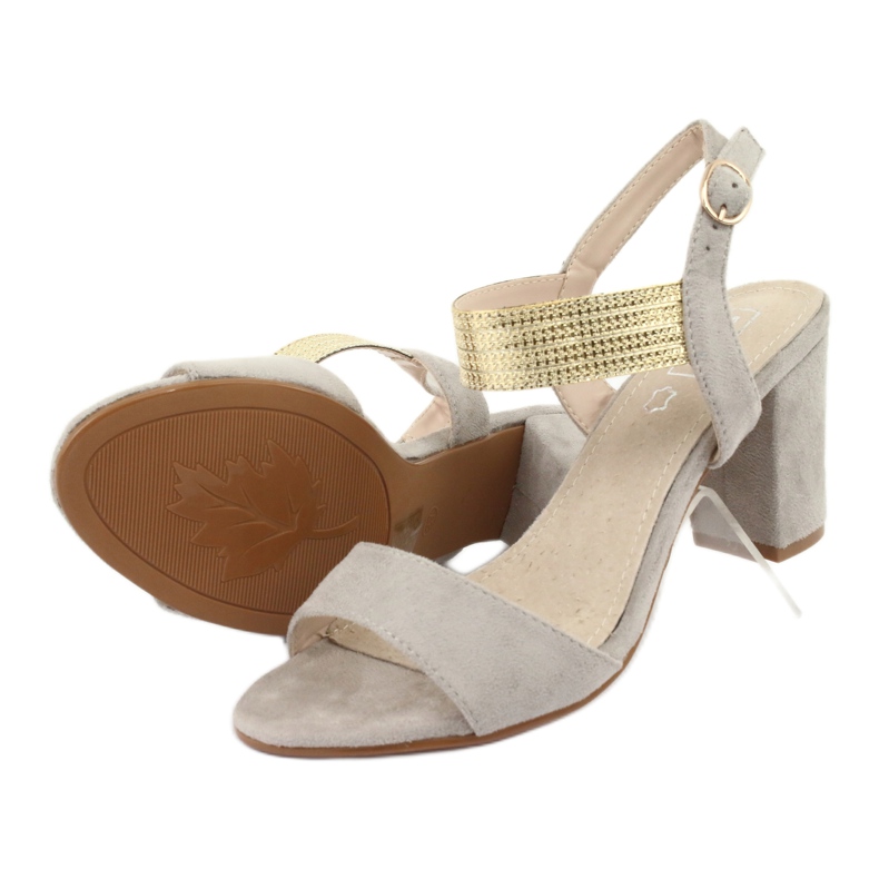 Sandaalit postitse Filippo DS817 harmaa / kulta keltainen 5