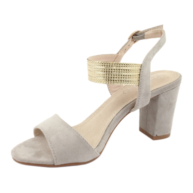 Sandaalit postitse Filippo DS817 harmaa / kulta keltainen 2