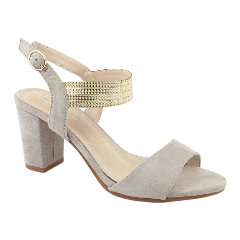 Sandaalit postitse Filippo DS817 harmaa / kulta keltainen 1