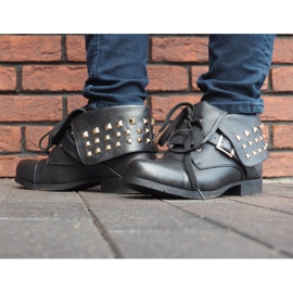 Saappaat 2W1 nastoilla 1621 musta 1