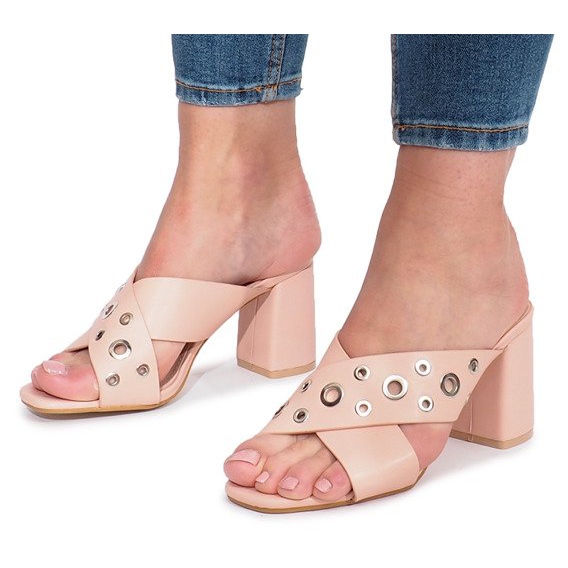 Vaaleanpunaiset korkokengät tohvelit Make A Move vaaleanpunainen 1