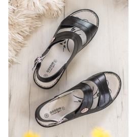 Goodin Nahka Wedge Sandaalit musta 2