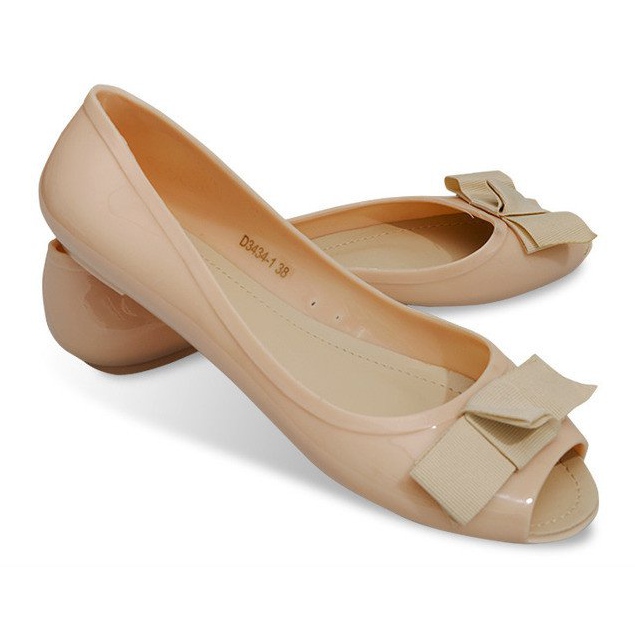 Ballerinat, joissa avoimet varvassandaalit D3434 Beige 1