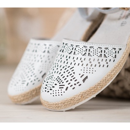 VINCEZA nahkaiset vetoketjulliset ballerinat valkoinen 1