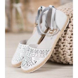 VINCEZA nahkaiset vetoketjulliset ballerinat valkoinen 2