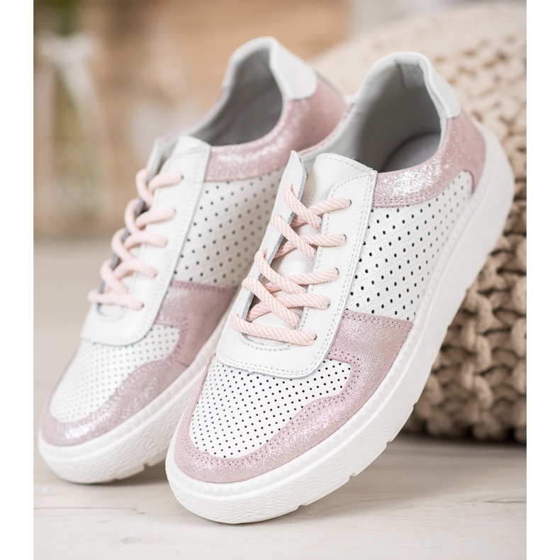 Goodin Nahkaiset brocade -kengät valkoinen 2