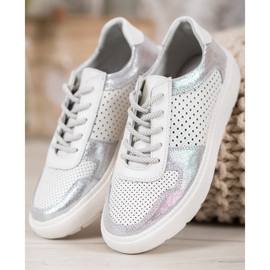 Goodin Nahkaiset brocade -kengät valkoinen 2