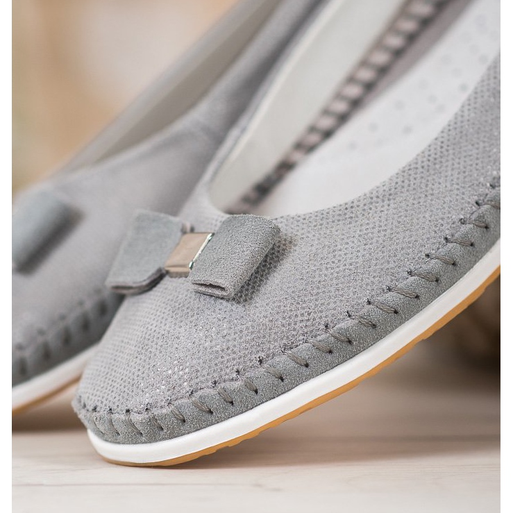 Ballerinat jousella VINCEZA harmaa 2