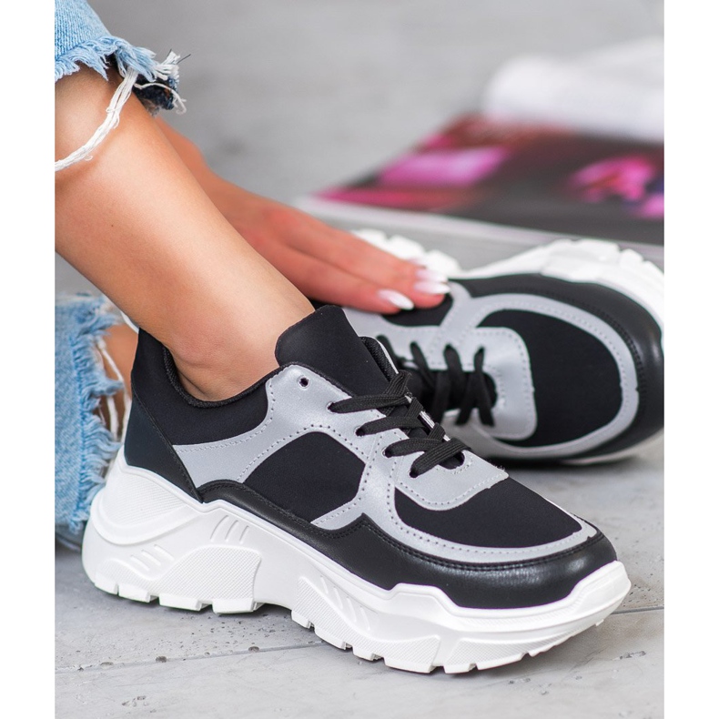 SHELOVET Tyylikkäät lenkkarit valkoinen musta 2