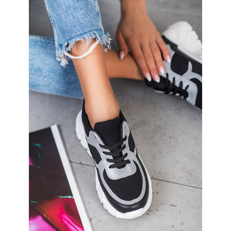 SHELOVET Tyylikkäät lenkkarit valkoinen musta 1