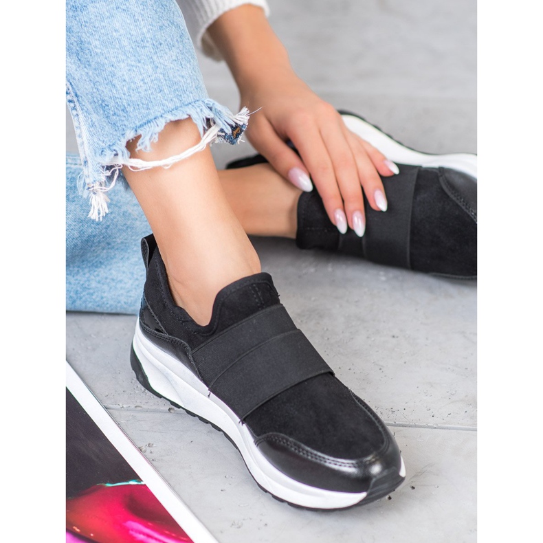 SHELOVET Slip-on-kengät alustalla musta 2